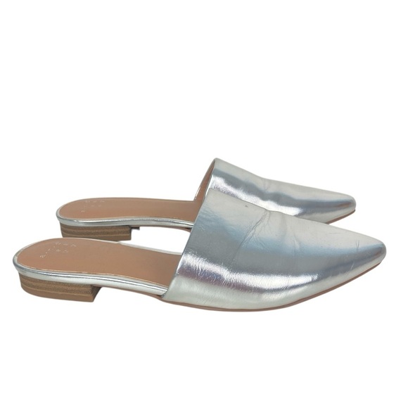 A NEW DAY Silver Slip-on Mules Slides - Size 6 - Picture 3 of 9